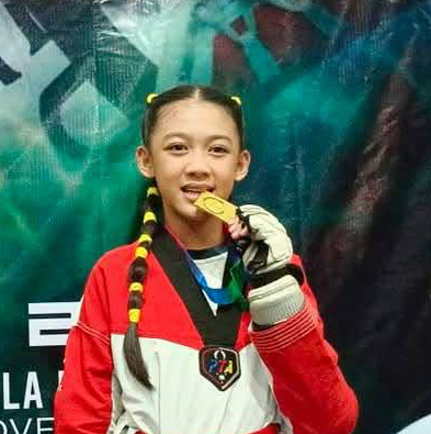 Princess Jazumi S. Arugay Grade 6 - Tesla Bronze - Poomsae Gold - Kyorugi